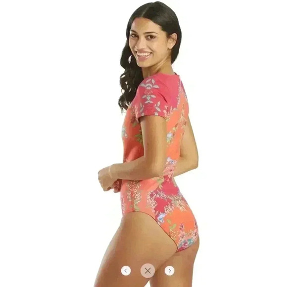 Johnny Was Lucy Wave Neoprene One Piece Floral Swimsuit NEW - Picture 4 of 7